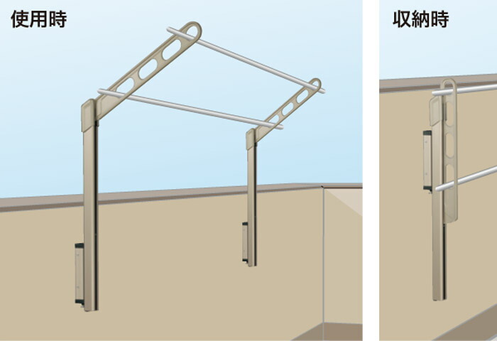 最大300円offクーポン配布中 物干し 屋外 ベランダ 壁 壁 壁掛け 立水栓 ガーデンチェア 物干し竿受け 物干し金物 物干金物 川口技研 ホスクリーン 腰壁用 ポール上下タイプ 収納型 Ep 55cm ライトブロンズ ダークブロンズ 1セット 2本組 30kgまで エストアガーデン