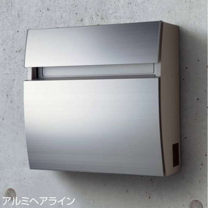 ポスト 郵便受け 壁掛け郵便ポスト デザインポスト フェイサスFF ラウンドタイプ アルミヘアライン 前入れ前出し ダイヤル錠|ESTOAH.home エストアホーム