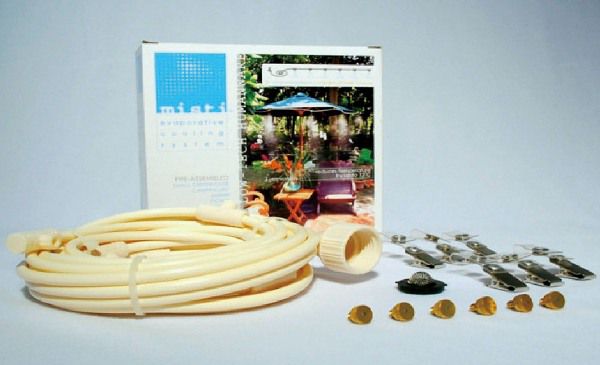 節電・暑さ対策グッズ 水だけミスト冷房ミスティ クーリングシステム ポータブルキット 霧発生装置 ホースの長さ6.6m ミストライン3m クリップ留め|ESTOAH.home エストアホーム