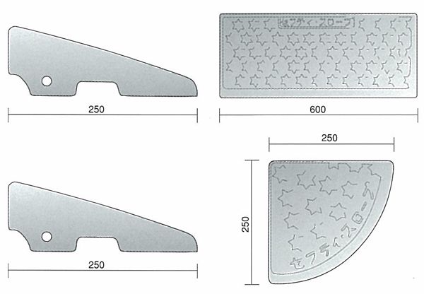 段差スロープゴム段差解消セフティ・スロープ100mm段差用セット品・2300×250×95mm6t車までゴムチップ製駐車場のバリアフリー