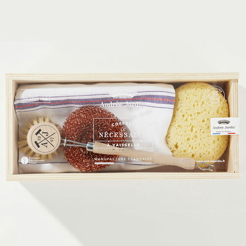 Andree Jardin(アンドレジャルダン) クーパーボール ウッドボックス ハンドメイド フランス ブラシ スポンジ 食器 プレゼント