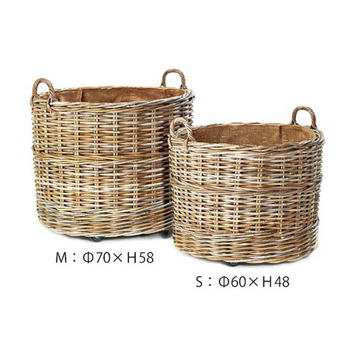 【8%OFF引き換え証～6/4 14時まで】【逃げ口】Maison Pederrey(住み家 ペデレー) ラウンドストレージバスケット M