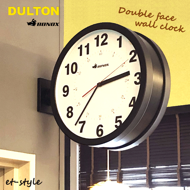 【楽天市場】ダルトン ダブルフェイス 時計 ウォールクロック 壁付け Double face wall clock ブラック あす楽 在庫