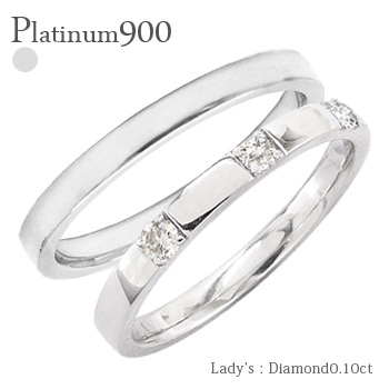 【楽天市場】ペアリング 結婚指輪 マリッジリング ダイヤモンド 0.10ct 2本セット プラチナ プラチナ900 pt900 指輪 無垢
