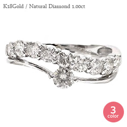 K18 指輪 ダイヤモンド 1ct リング 18金 イエローゴールド ピンクゴールド ホワイトゴールド 18k テンダイヤモンド 10石 ハーフエタニティリング 記念日 婚約指輪 刻印 品質保証書 女性 レディース ジュエリー アクセサリー 人気 おすすめ プレゼントギフト 贈り物 送料無料