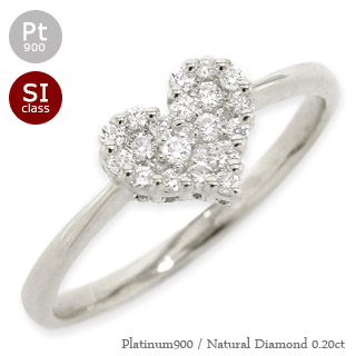 ダイヤモンド パヴェ 指輪 リング pt900 プラチナ ダイヤ 0.2カラット ハート 婚約指輪 刻印 品質保証書 女性 レディース ジュエリー アクセサリー 人気 おすすめ プレゼント ギフト 贈り物 送料無料 SSS|ネックレス指輪 Ladies Present EJ