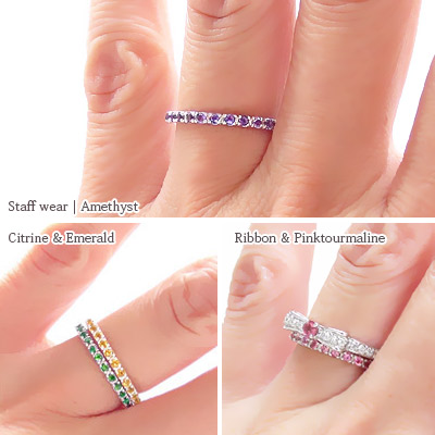 Auc Eternal Half Eternity Ring 18 Kg Birth Stone Gold K18 Half Eternity Ring 18 Kg Birth Stone Gold K18 Pinky Finger Por First Las Gemstone