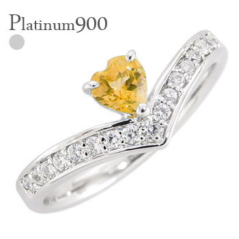 エタニティリング ハート シトリントパーズ 11月誕生石 V字 Vライン pt900 リング ダイヤモンド 0.17ct プラチナ900 ハーフエタニティリング 指輪 品質保証書 女性 レディース ジュエリー アクセサリー 人気 おすすめ プレゼント ギフト 贈り物 送料無料 SSS｜ネックレス指輪 Ladies Present EJ