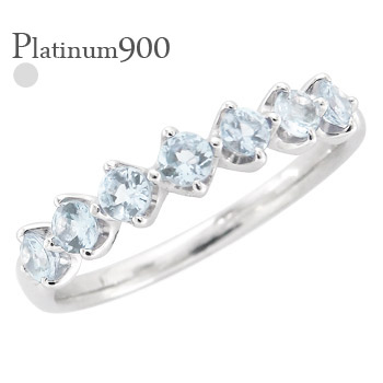 アクアマリン ハーフエタニティリング 3月誕生石 pt900 プラチナ 2.5mm 指輪 品質保証書 女性 レディース ジュエリー アクセサリー 人気 おすすめ プレゼント ギフト 贈り物 送料無料 SSS