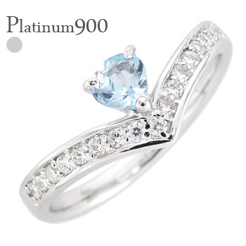 エタニティリング ハート アクアマリン 3月誕生石 V字 Vライン pt900 リング ダイヤモンド 0.17ct プラチナ900 ハーフエタニティリング 指輪 品質保証書 女性 レディース ジュエリー アクセサリー 人気 おすすめ プレゼント ギフト 贈り物 送料無料 SSS