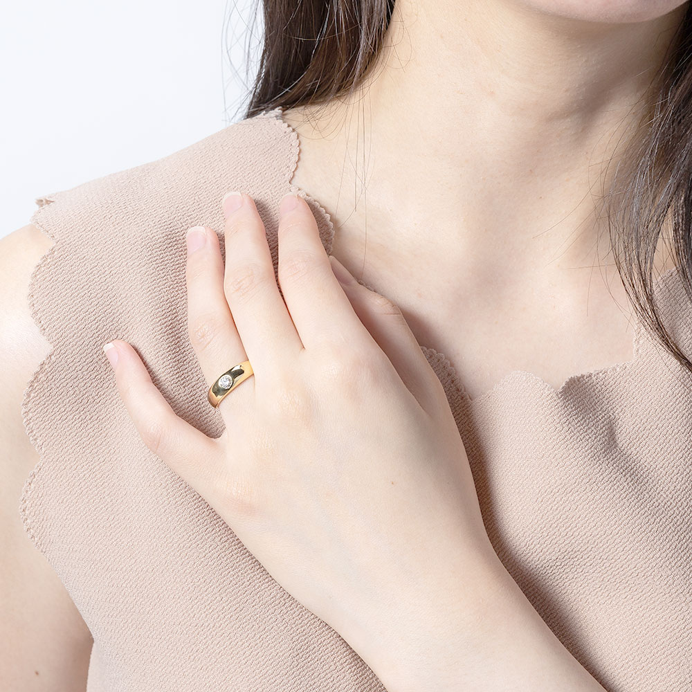 楽天市場】甲丸 甲丸リング 指輪 一粒ダイヤモンド リング ソリティア