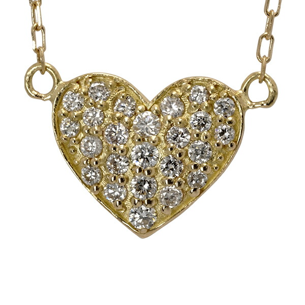 楽天市場】K18WG 【2.1ct】ダイヤモンド ハート ネックレス18金