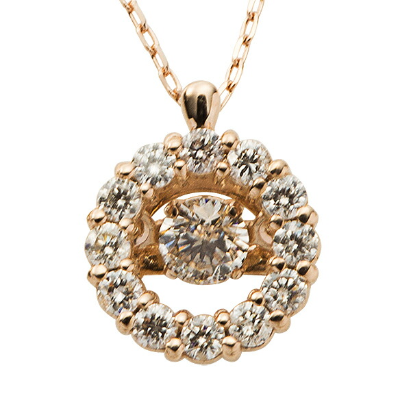 Diamond Necklace 0 2ct Dancing Stone Pendant K18 Gold 18k 18 Karat Yellow Pink White Lady S Jewelry Accessories Present