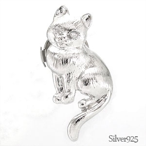 sv925 タイニーピン ラベルピン ピンバッジ ブローチ シルバー925 猫 ねこ キャット メンズ 男女兼用 レディース ジュエリー アクセサリー プレゼント ギフト 人気 おすすめ 送料無料