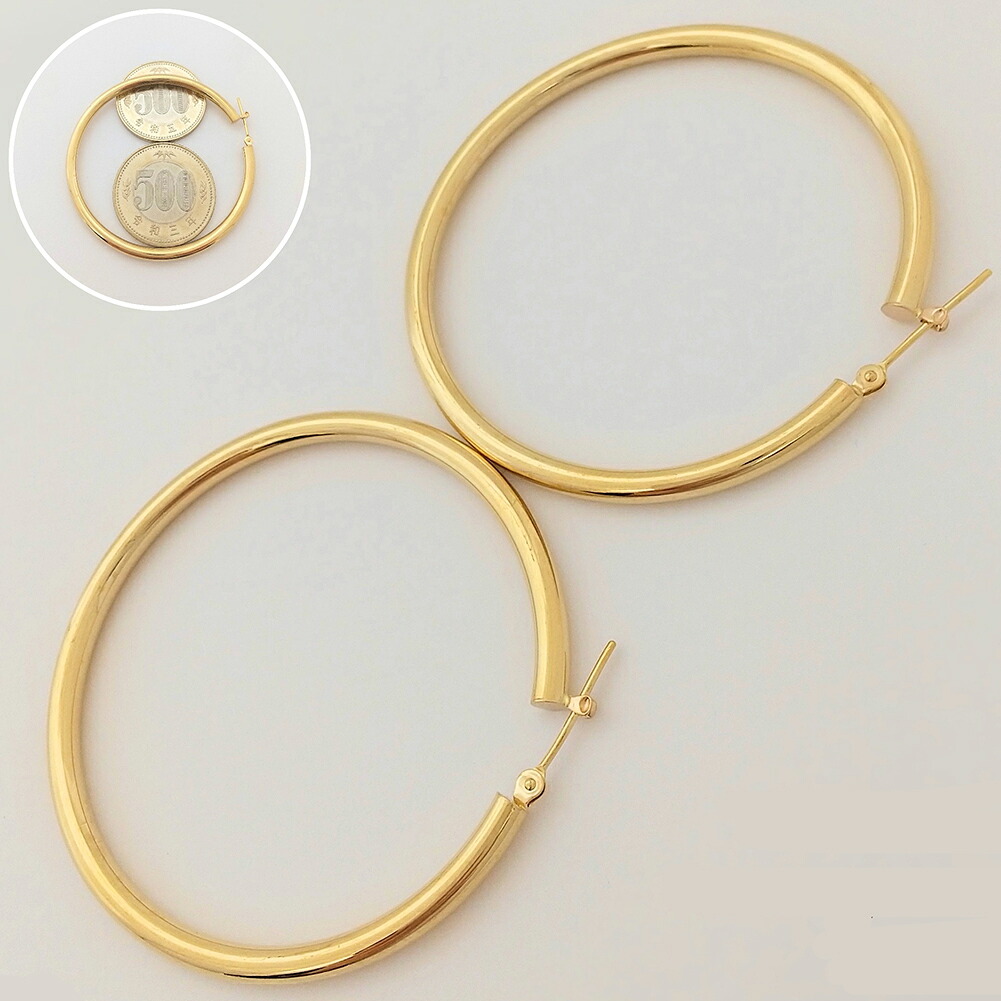 K18 3mm×50mm ピアス 18金 18k イエローゴールド フープピアス パイプピアス 輪 品質保証書 女性 レディース ジュエリー アクセサリー 人気 おすすめ プレゼント ギフト 贈り物 送料無料 SSS