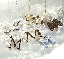 イニシャル【Ｍ】ネックレス レディース（k10PG/YG/WG） 40cm SSS｜ネックレス指輪 Ladies Present EJ