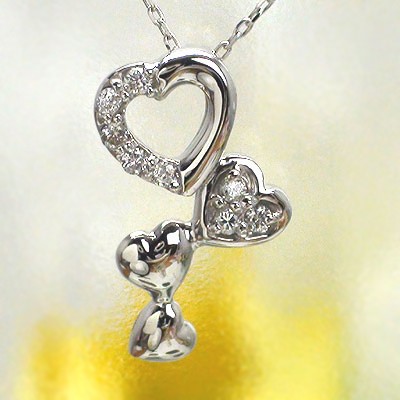 ハートネックレス ダイヤモンド0.07ct pt900 プラチナ チェーン 品質保証書 女性 レディース ジュエリー アクセサリー 人気 おすすめ プレゼント ギフト 贈り物 送料無料 SSS