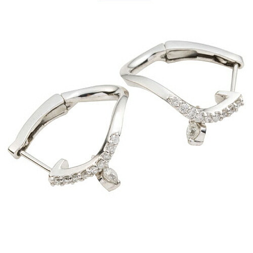 K18 フープピアス 中折れピアス ダイヤモンドピアス ダイヤ 0.26ct 18金 イエローゴールド ピンクゴールド ホワイトゴールド 18k 品質保証書 女性 レディース ジュエリー アクセサリー 人気 おすすめ プレゼント ギフト 贈り物 送料無料 SSS｜ネックレス指輪 Ladies Present EJ