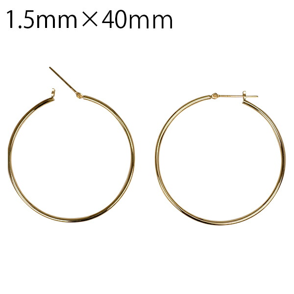 K18 ピアス フープピアス パイプピアス k18 18金 イエローゴールド 1.5mm&times;40mm 輪 品質保証書 女性 レディース ジュエリー アクセサリー 人気 おすすめ プレゼント ギフト 贈り物 送料無料 SSS｜ネックレス指輪 Ladies Present EJ