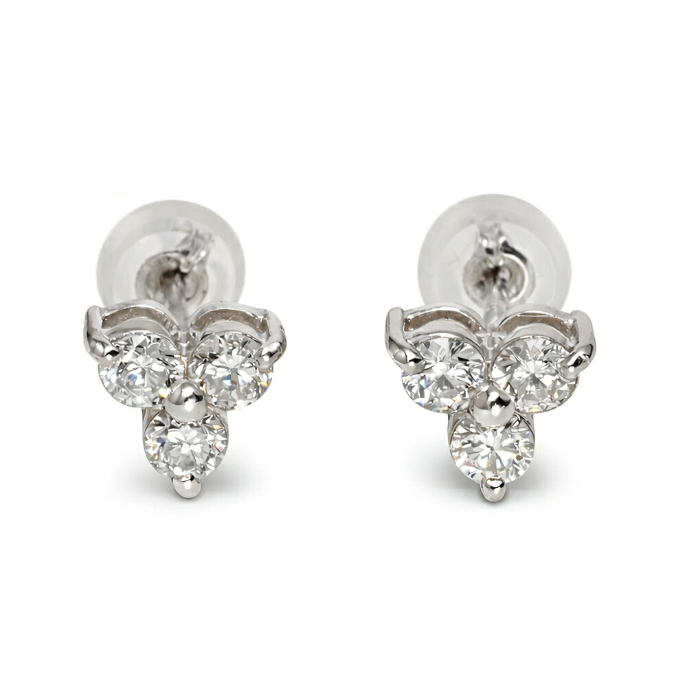 ピアス スリーストーン トリロジー ダイヤモンド 0.40ct pt900 プラチナ スタッドピアス 品質保証書 女性 レディース ジュエリー アクセサリー 人気 おすすめ プレゼント ギフト 贈り物 送料無料 SSS|ネックレス指輪 Ladies Present EJ