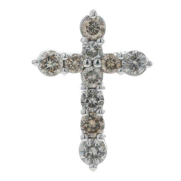 K14WG ホワイトゴールド トップ ダイヤモンド 1.00ct クロス 十字架 モチーフ 【新品仕上済】【zz】【中古】【送料無料】｜EverydayGoldrush