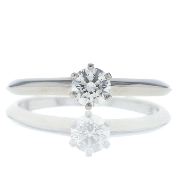 TIFFANY & Co. Pt950 プラチナ ソリティアリング ダイヤモンド 0.31ct 一粒 ストレート 指輪 11号 【新品仕上済】【zz】【中古】【送料無料】