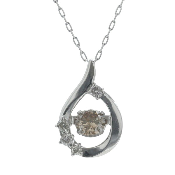 Pt900 プラチナ ネックレス ダイヤモンド 0.20ct/0.04ct ダンシングストーン 雫 オープンドロップ 45cm【新品仕上済】【zz】【中古】【送料無料】｜EverydayGoldrush
