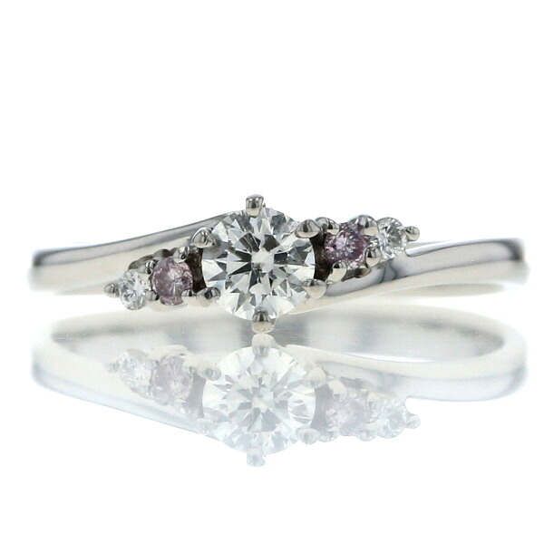 ESTELLE Pt900 プラチナ リング ダイヤモンド 0.306ct/0.08ct カラーI SI2 ウェーブ ライン 指輪 15号 鑑定書【新品仕上済】【zz】【中古】【送料無料】｜EverydayGoldrush