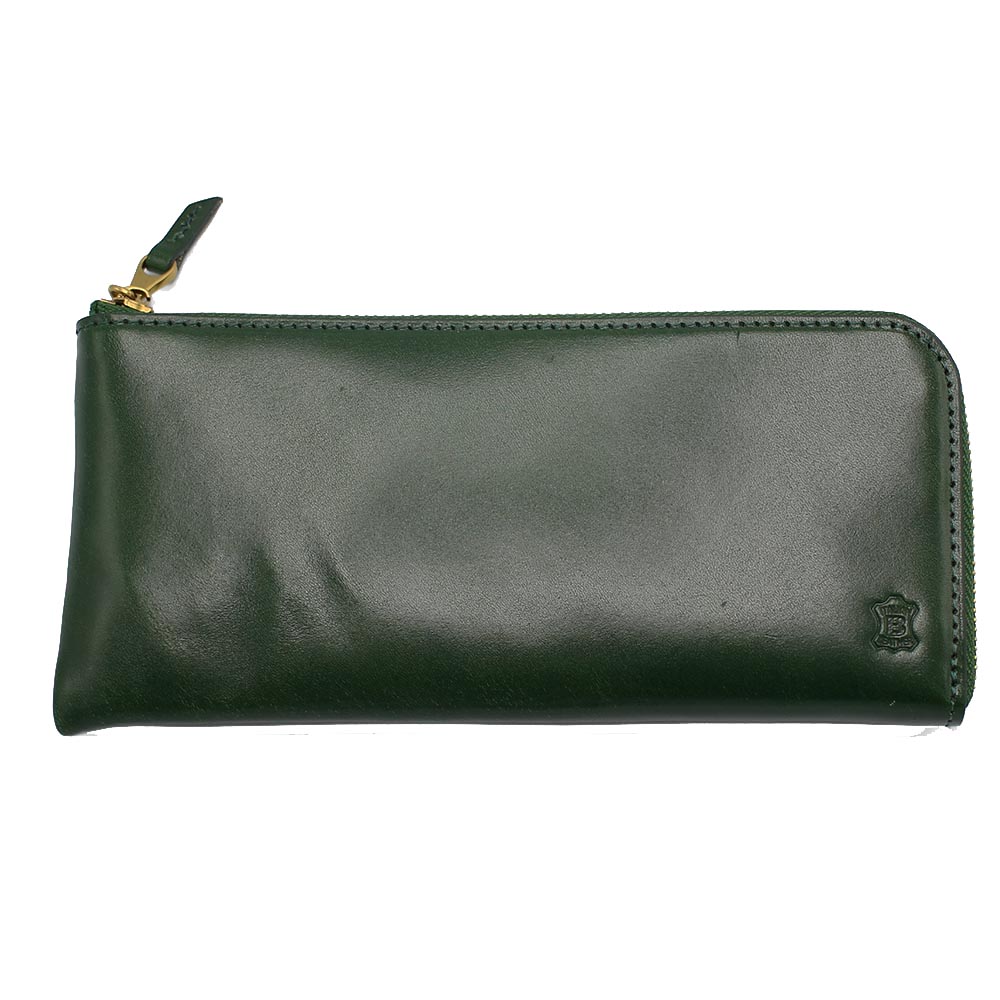 ベリーズヨーク　BELLIES YORK　長財布　L字ファスナー開閉　BYHL10307GR　グリーン　Green　スリム　ベジタブルタンニン　イタリアンレザー　牛革　”エイジングを楽しむ革小物”