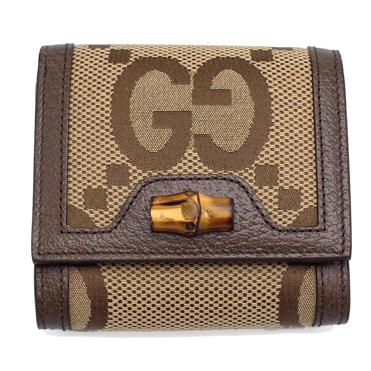 グッチ GUCCI 二つ折り紙入れ 658635 UKMBT 2572 赤銅色 JUMBO GG CANVAS GUCCI DIANA ジャンボ GG帆布 グッチ ダイアナ バンブー レザーウォレット Outlet 逃げ口