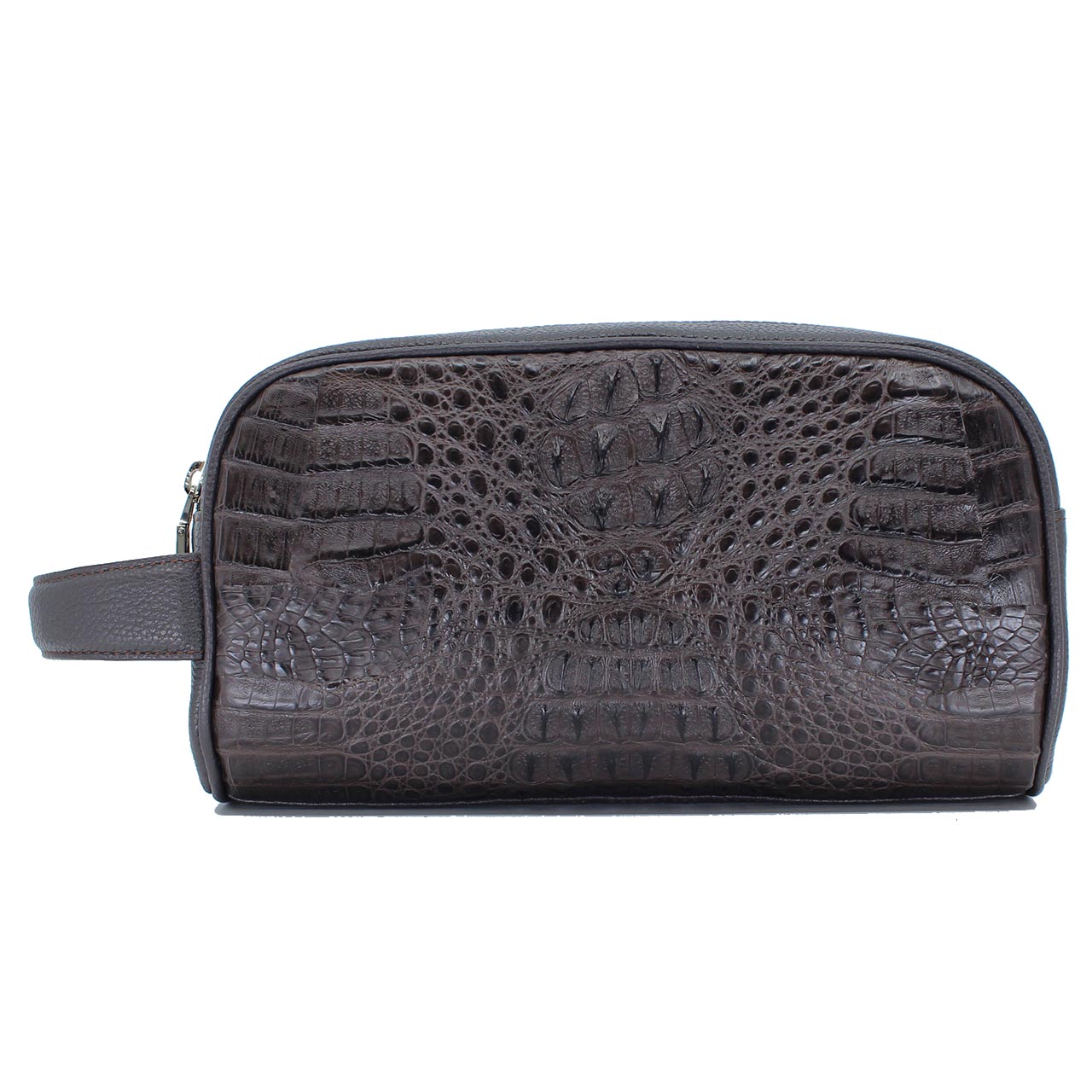 RODANIA　ロダニア　CJN4588BR　セカンドバッグ　BROWN　ダークブラウン　濃茶　カイマンクロコ　牛革　コンビ素材　　Wファスナー　クラッチバッグ
