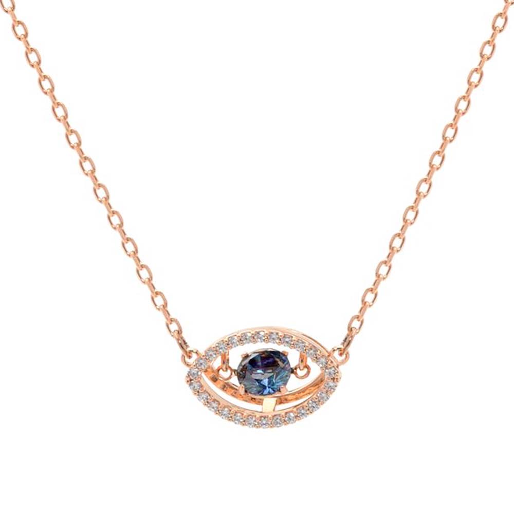 SWAROVSKI　　≪スワロフスキー≫ 　ネックレス　5448611　SPARKLING DANCE LUCKILY　(スパークリングダンスラッキリー）　ローズゴールド　ブルークリスタル　ペンダント