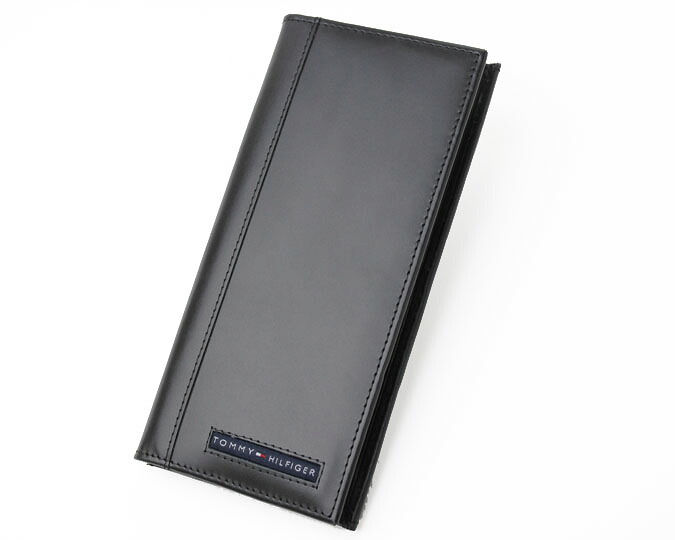 ■■■　訳あり特価商品　■■■　#293 　トミーヒルフィガー　TOMMY HILFIGER　長財布　31TL19X019　牛革　レザー　黒　ブラック　長札入れ　折財布 　※カード入れ箇所で縫製抜け箇所があり、カードが2枚横並びで収納出来ません