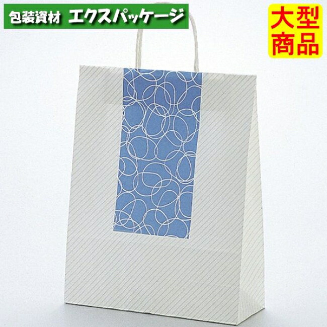 手提袋　ラッピーバッグ　No.2　リングストライプ　200枚　0120200　ケース販売　大型商品　取り寄せ品　福助工業｜袋 容器 製菓 エクスパッケージ 7,308円