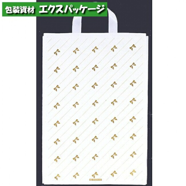 カルチャーバッグ　リボンストライプ　大　300枚　HDPE　0497479　ケース販売　取り寄せ品　福助工業｜袋 容器 製菓 エクスパッケージ