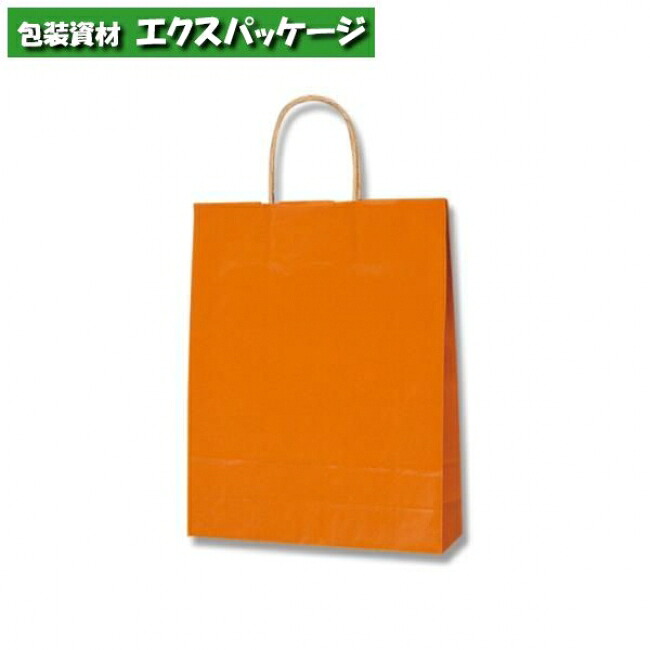 25チャームバッグ　MS-1　未晒色無地　オレンジC　200枚入　#003276808　ケース販売　取り寄せ品　シモジマ