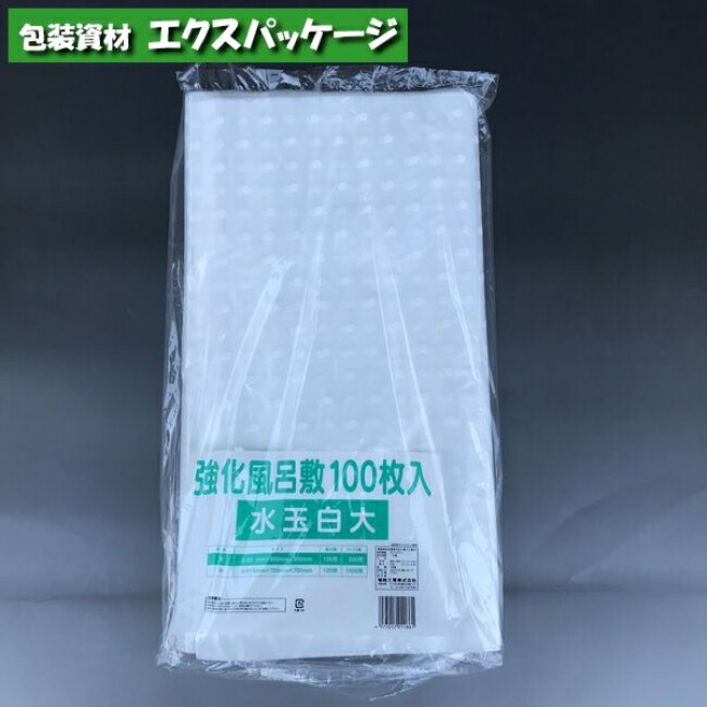 楽天市場】強化風呂敷 水玉白 中 100枚 HDPE 0460419 福助工業 : 袋