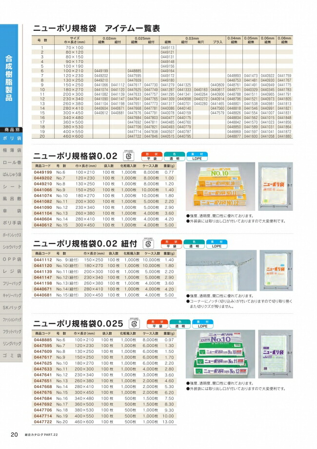 ニューポリ袋 0.02mm 100枚 0441198 LDPE No.13 平袋 福助工業 紐付 透明 新作からSALEアイテム等お得な商品 満載 No .13