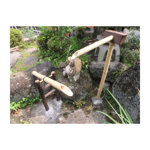 竹かけひ（並）口：550～650mm×H(高さ)1000～1100粍 生まれながら国産竹 細工人手作り 貨物輸送無料 安あがり