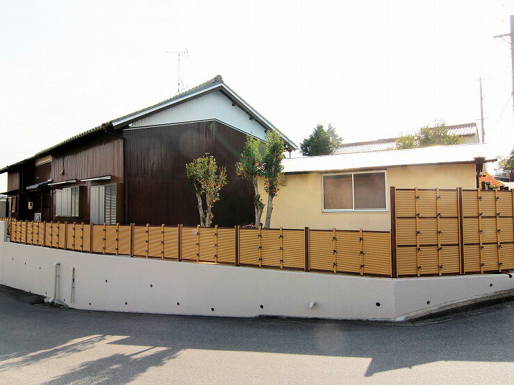 人工竹格子垣　衝立型　1点物 竹垣フェンス 縦型 W88cm×H190cm 脚付き 竹フェンス 目かくし 衝立