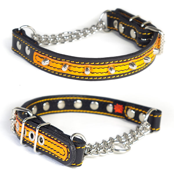 2 cm wide medium sized dog studded half choke: 2 cm Type Choker 001 double (8 mm tack) 2 cm wide medium sized dog studded half choke: 2 cm Type Choker 001 double (8 mm tack)