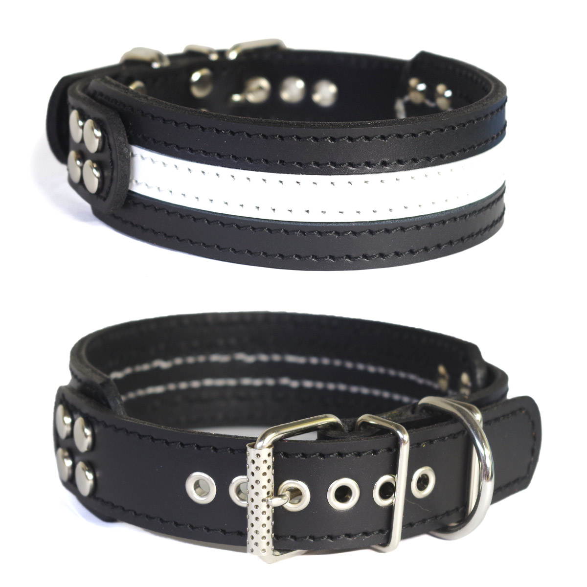 楽天市場】大型犬用革首輪4cm幅の革首輪：4cm Type Z-000 (鋲なし