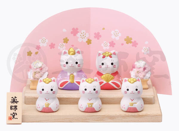 楽天市場】ねこ お雛様 コンパクト 日本製 福招き猫雛 陶器 国産