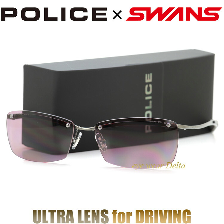 POLICE×SWANS ポリス 偏光サングラス 2026年モデル SPLT77J-627P ドライビング 国内正規代理店商品 チタンフレーム