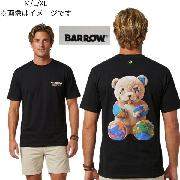 半袖Tシャツ BARROW バロウ s6bwuath076 255708-A1 カジュアル プレゼント ギフト おしゃれ 涼しい ブラック ベアー くま かっこいい ブランド 夏 服 メンズイケオジ ウォッシャブル(洗える)リラックス 休日 スタイル インポート カジュアル イタリア|街の洋服屋フタバ