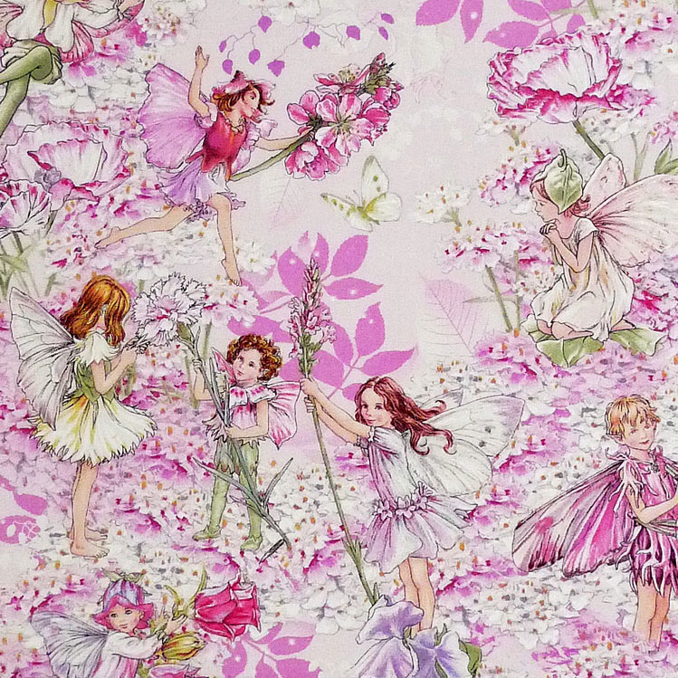 楽天市場 Mimi 23 お花と妖精 オールオーバー ピンク コットンプリント生地 Fairy Cotton 楽天市場店