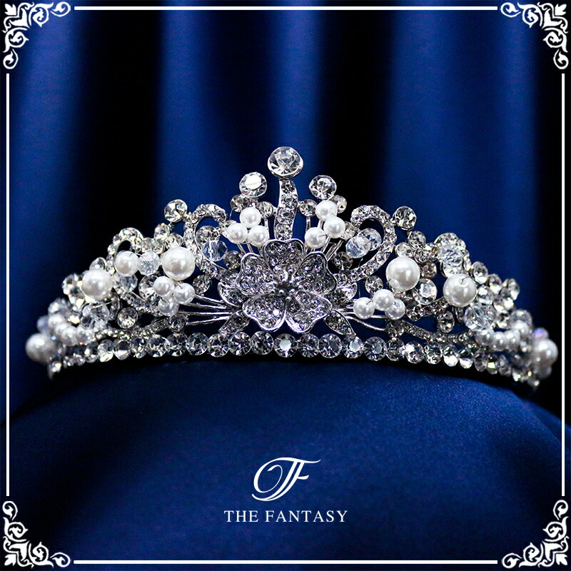 楽天市場 ティアラ 結婚式 ウエディング 披露宴 ブライダル Tiara 花嫁 髪飾り Ft8118plsr The Fantasy