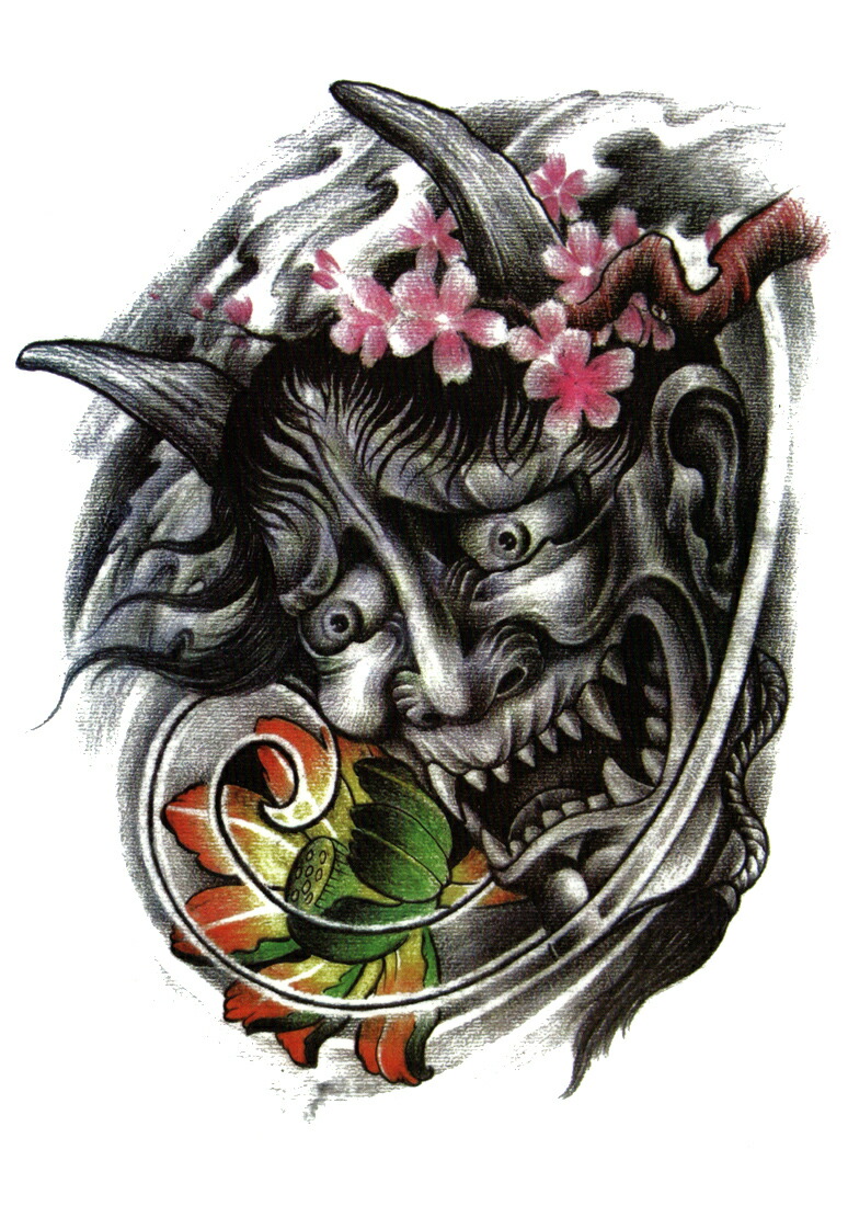 楽天市場 ファンタジー Thefantasy タトゥーシール タトゥーシール 肩から手首 般若 お面 Tqb027 特長 The Fantasy