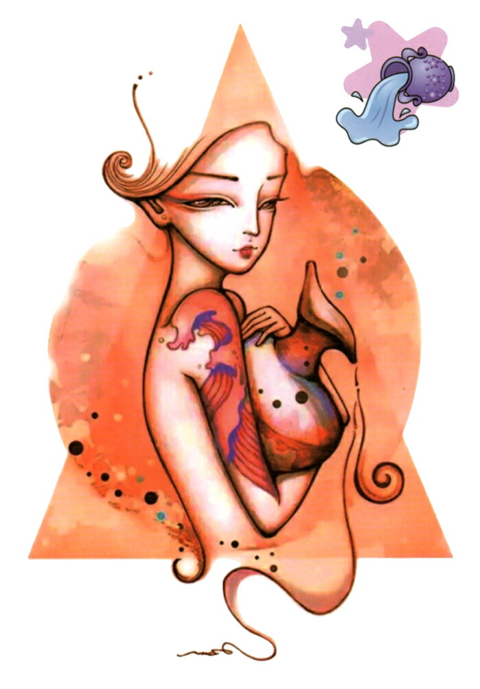 楽天市場 ファンタジー Thefantasy タトゥーシール タトゥーシール みずがめ座 星座 中型 A5 The Fantasy