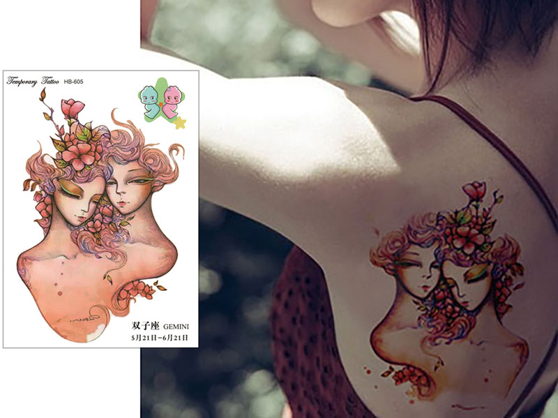 楽天市場 ファンタジー Thefantasy タトゥーシール タトゥーシール ふたご座 星座 中型 A5 The Fantasy